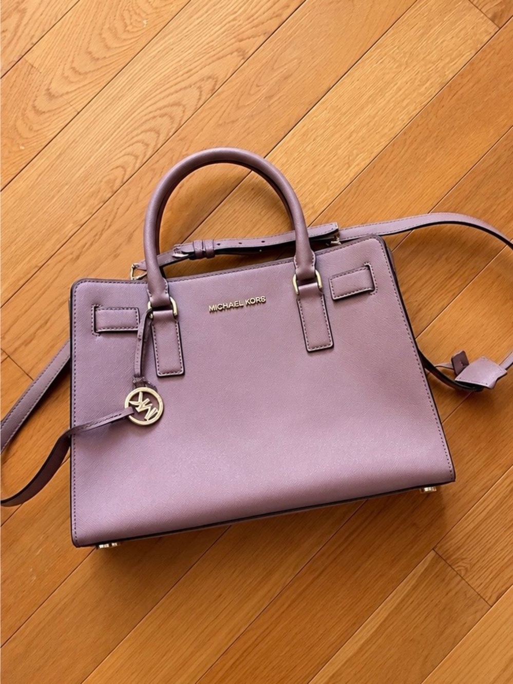 Michael Kors Pink and Brown Leather Strap Tote